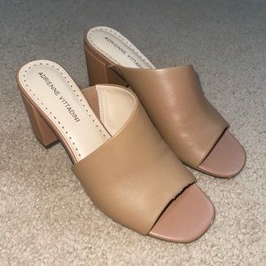 Adrienne Vittadini Nude Mules Heels